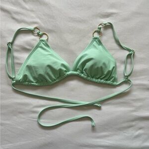 Triangle bikini top with gold rings - Size M